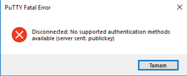 SSH Public Key – “No supported authentication methods available” Çözümü